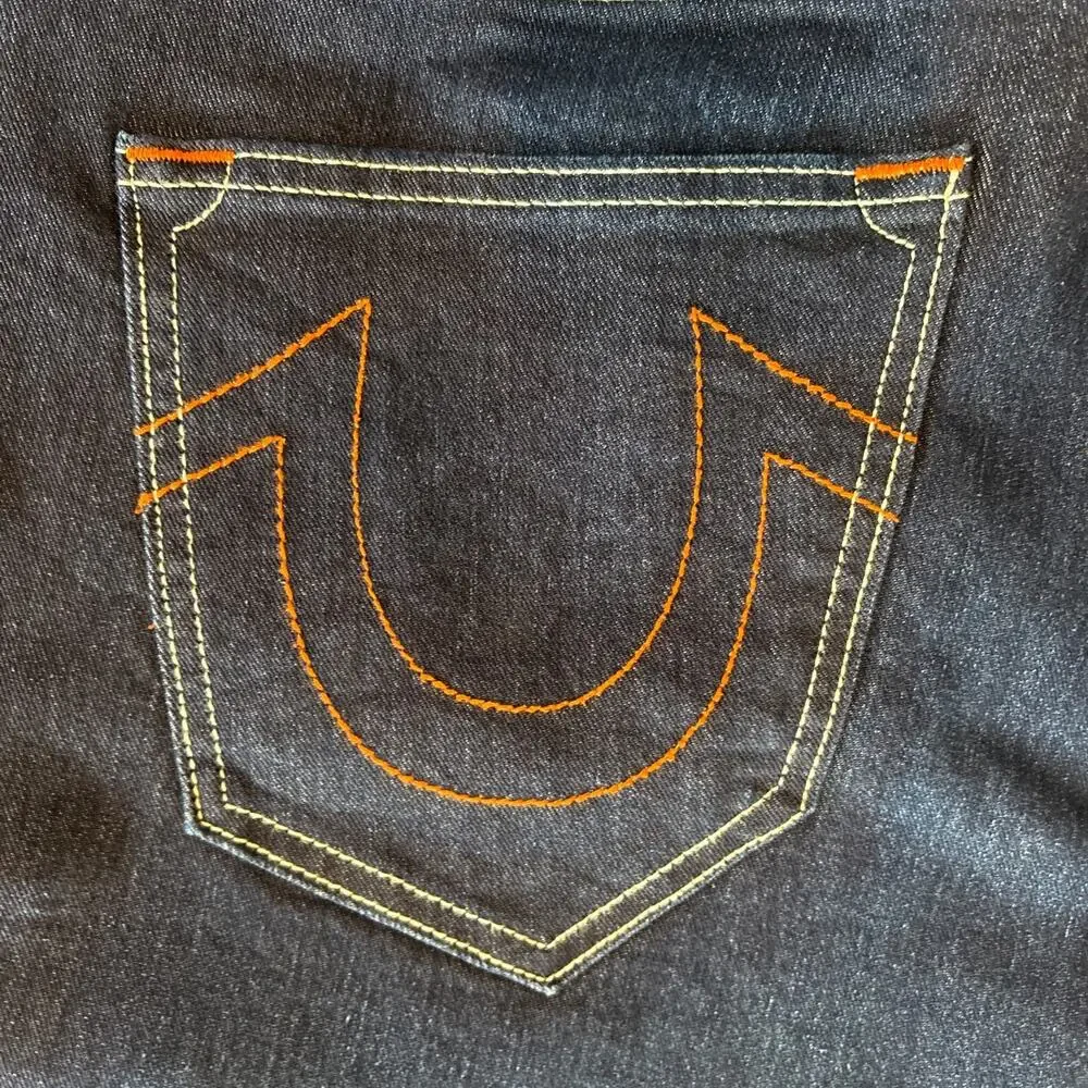 NWT True Religion Geno SN Slim Jeans 34x32 Dark Migration Wash Denim 5 Pocket
